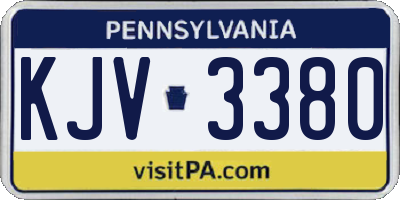 PA license plate KJV3380