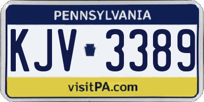 PA license plate KJV3389