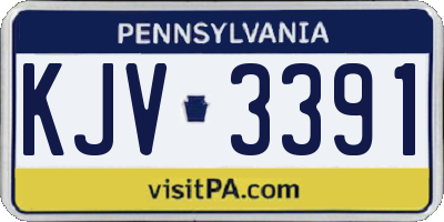 PA license plate KJV3391