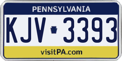 PA license plate KJV3393