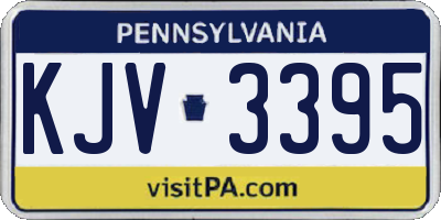 PA license plate KJV3395