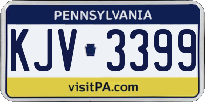 PA license plate KJV3399