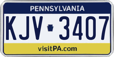 PA license plate KJV3407