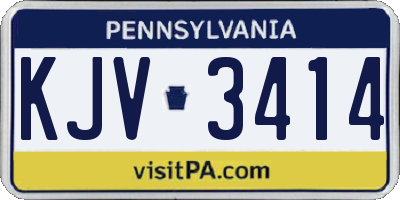 PA license plate KJV3414