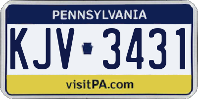 PA license plate KJV3431