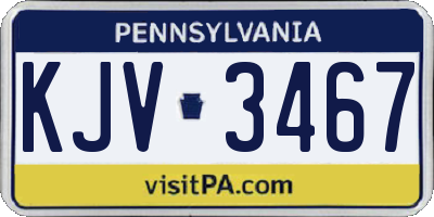 PA license plate KJV3467