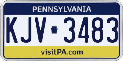 PA license plate KJV3483