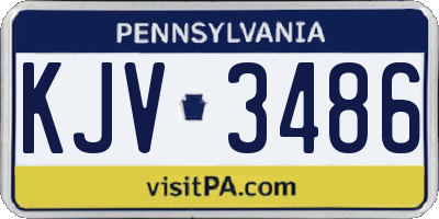 PA license plate KJV3486