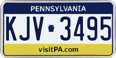 PA license plate KJV3495