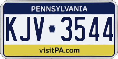 PA license plate KJV3544