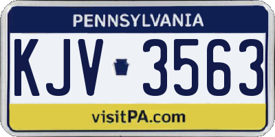 PA license plate KJV3563