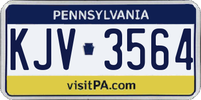PA license plate KJV3564