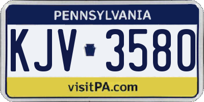 PA license plate KJV3580