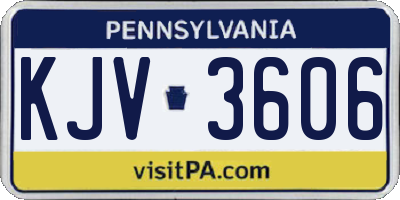 PA license plate KJV3606