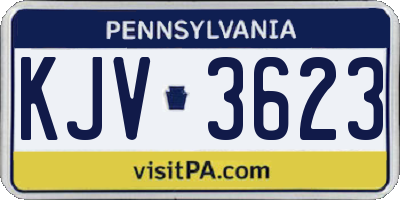 PA license plate KJV3623