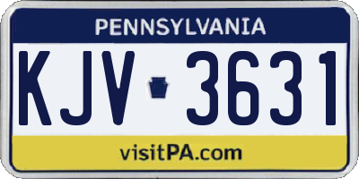 PA license plate KJV3631