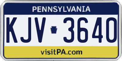 PA license plate KJV3640