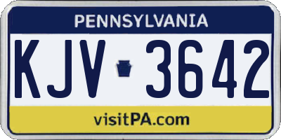 PA license plate KJV3642