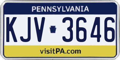 PA license plate KJV3646