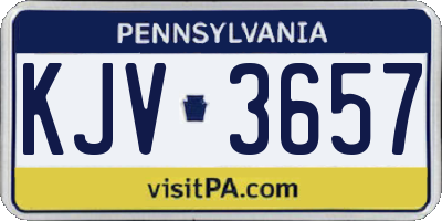 PA license plate KJV3657