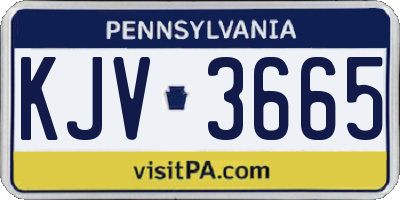 PA license plate KJV3665