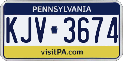 PA license plate KJV3674