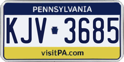 PA license plate KJV3685