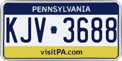 PA license plate KJV3688