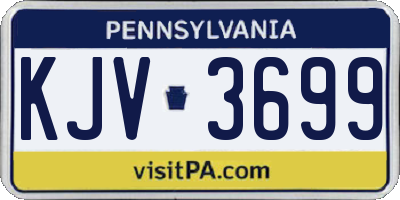 PA license plate KJV3699