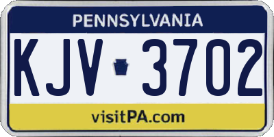 PA license plate KJV3702