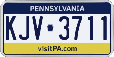 PA license plate KJV3711