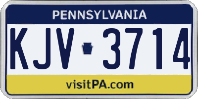 PA license plate KJV3714