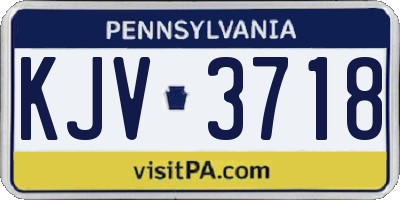 PA license plate KJV3718