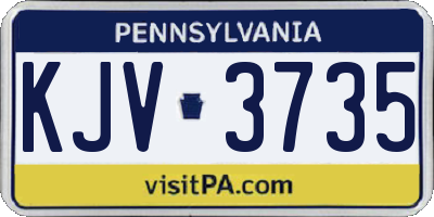 PA license plate KJV3735