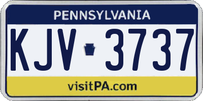 PA license plate KJV3737