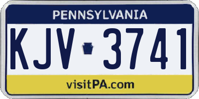 PA license plate KJV3741