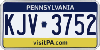 PA license plate KJV3752