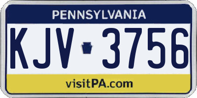 PA license plate KJV3756