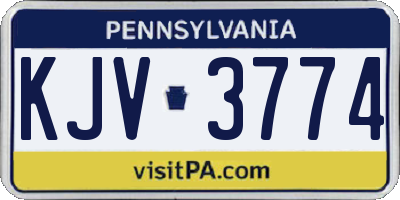 PA license plate KJV3774