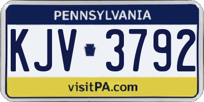 PA license plate KJV3792