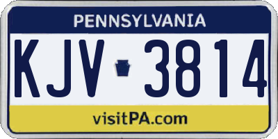 PA license plate KJV3814