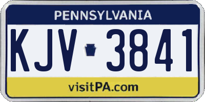 PA license plate KJV3841