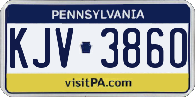 PA license plate KJV3860