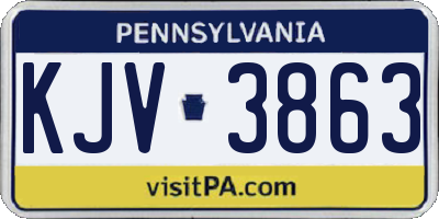 PA license plate KJV3863