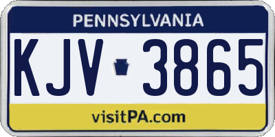 PA license plate KJV3865
