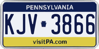 PA license plate KJV3866