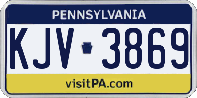 PA license plate KJV3869