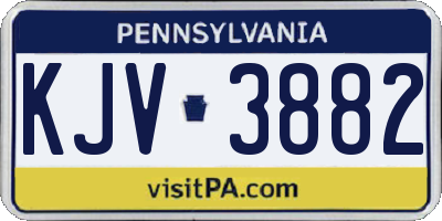 PA license plate KJV3882