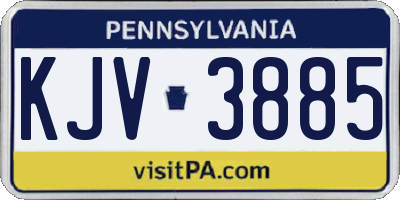 PA license plate KJV3885