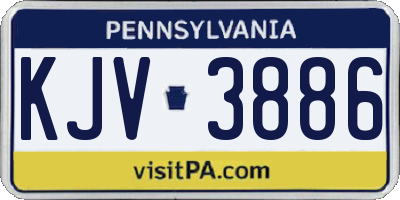 PA license plate KJV3886